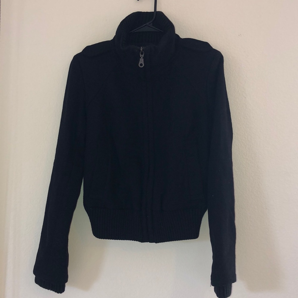 Black Rivet Peacoat